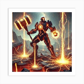 Flame Guardians Absorbing Seismic Energy Art Print