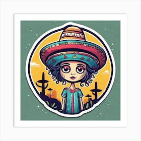 Mexico Sticker 2d Cute Fantasy Dreamy Vector Illustration 2d Flat Centered By Tim Burton Pr (11) Art Print
