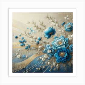 Blue Flowers 3 Art Print