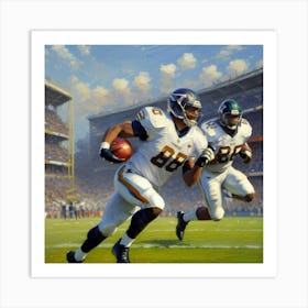 Strength in Motion Football Player on the Field Art Print