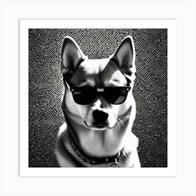 Husky Dog In Sunglasses 2 Art Print