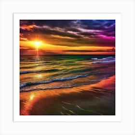 Sunset On The Beach 162 Art Print