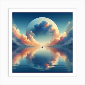 Moon And Clouds Art Print