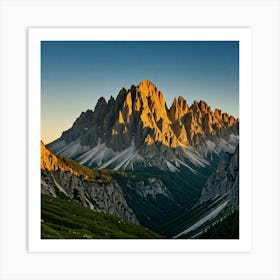 Dolomite Mountains At Sunrise Art Print