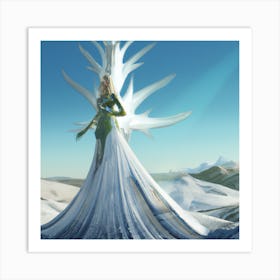Ice Queen In A White Dress 001 Art Print
