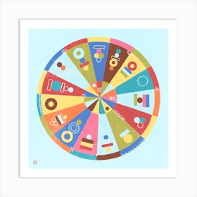 Double Fortune Wheel Mandala Art Print
