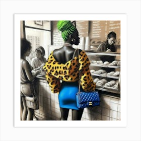 The Woman In Blue Art Print