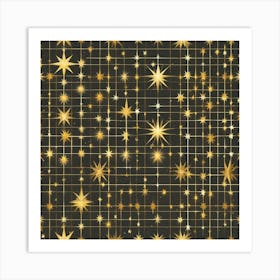 Christmas Background With Stars Art Print