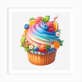 Rainbow Cupcake 5 Art Print