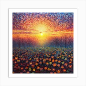 Sunset In The Meadow 2 Art Print