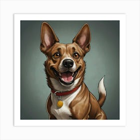 Default The Dog In The Caricature Is Portrayed With Exaggerate 2 Art Print