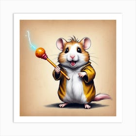 Hamster With Magic Wand Art Print