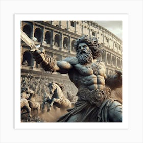 Colossus / Hercules / Mythology Statue Art Print