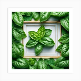 Frame Created From Basil On Edges And Nothing In Middle Miki Asai Macro Photography Close Up Hype (2) Art Print