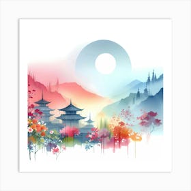 Chinese Landscape Painting 12 Art Print