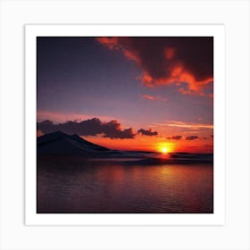 Sunset Over A Lake 10 Art Print