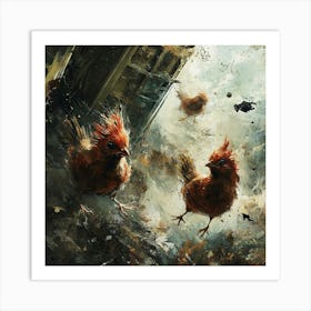 Roosters Art Print