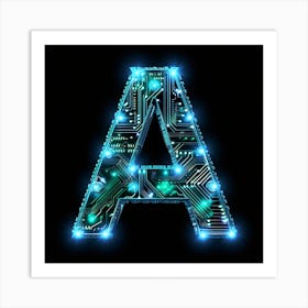 Circuit Board Letter A Art Print