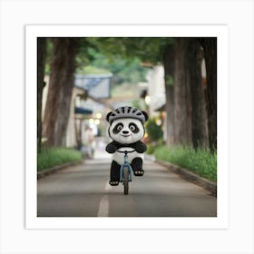 A Cute Panda Bear Riding A Bicycle Down Ufqupxmarc6co0phb Rjpa Wqduc87ormohyqyyq7q7vq Art Print