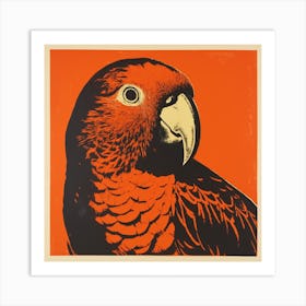 Retro Bird Lithograph Parrot 2 Art Print