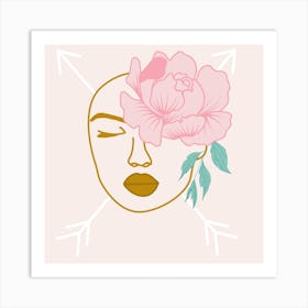 Celestial Woman And Arrows Square Art Print