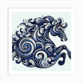 horse of waves Art Print