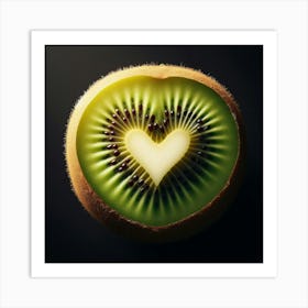 Heart Shaped Kiwi Fruit Art Print