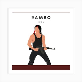 Rambo 1982 film, Sylvester Stallone Art Print