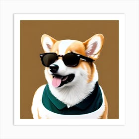 Corgi Wearing Sunglasses 10 Art Print