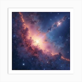 Celestial Nebula In Watercolor With Dreamy Cosmic Tones 1 Art Print