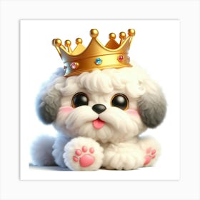 Cute Poodle With A Crown Art Print