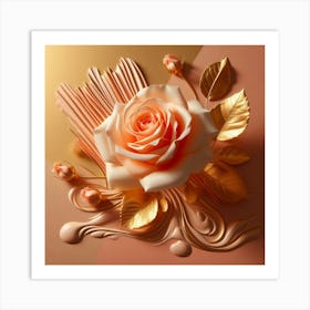 Gold Rose Art Print