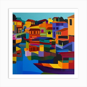 Abstract Travel Collection Belize City Belize 2 Art Print