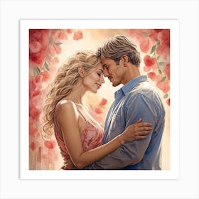 Kiss Of Roses Art Print