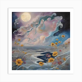 Moonlight scene Art Print