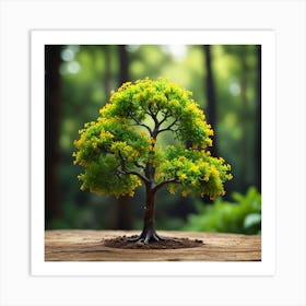 Bonsai Tree In The Forest Art Print