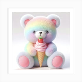 Rainbow Teddy Bear 6 Art Print