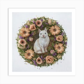 Bunny Wreath Art Print