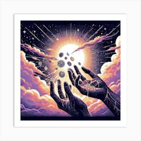 Hand Reaching For Coins Art Print