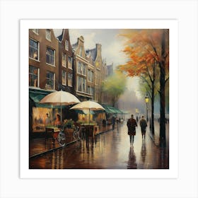 Amsterdam In The Rain 7 Art Print