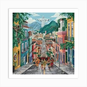 A Stunning Illustration Of Rio De Janeiro Brazil C Ijusggkmrvehczyngo Vca Fnudidn T9s6m5h 5 Ydbg Art Print