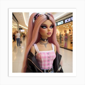 Pink Haired Doll 4 Art Print