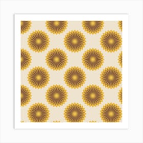 Brown Retro Pattern 10 Art Print