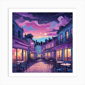 Cafe Terrace At Night (7) Art Print