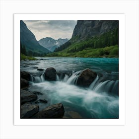 River In The Mountains Art Print