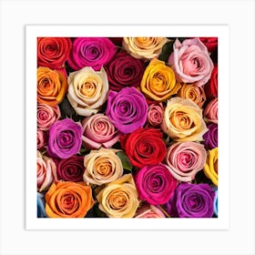 All Roses Colors Flat As Background (17) Art Print