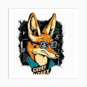 Fox with glasses Art Print