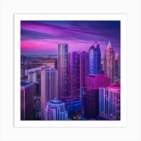 Atlanta Skyline At Dusk Art Print