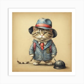 Cat In Hat 14 Art Print