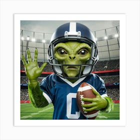 Alien Football Player Art Print